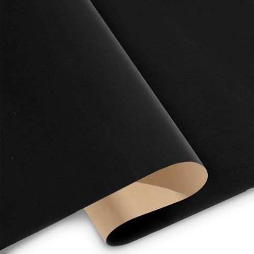 Decotalk Papier Adhésif pour Meuble Noir Velours 40X300cm Papier Peint Autocollant Noir Revetement Mural Epais Vinyle Adhesif Velours Adhesif Rouleau Velvet Adhésif Pour Mural Salon Couloir Chambre