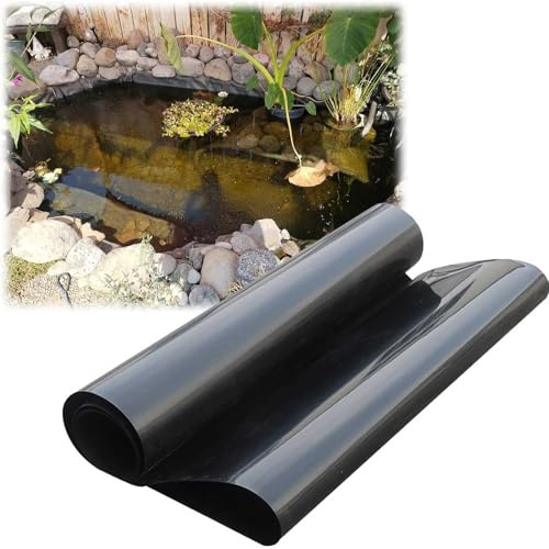 Extra tjock tung Du svart dammfoder – polyeten för utomhuspool och trädgård vattenfall, storlekar: 3 x 4 m, 4 x 6 m, 5 x 8 m, 6 x 9 m, 8 x 10 m, 10 x 12 m