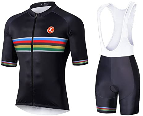 UGLY FROG Maillot Ciclismo Hombres Maillots de Bicicleta Conjunto de Jersey de Manga Corta Top MTB Manga Corta Set Rayas Transversales