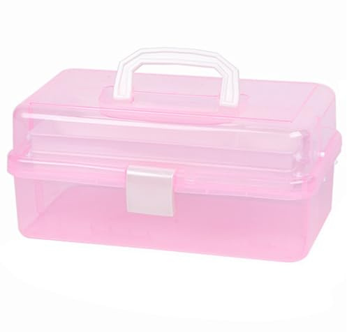 Craft Caddy Box Kunststoff Freischwinger Box 2 Fächer Kunst und Handwerk Box für Bleistifte Farben Pastellkreiden Bastelzubehör