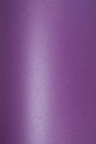Netuno 10x Bastelkarton Perlmutt Violett DIN A4 21 x 29,7 cm 290g Cocktail Purple Rain Perlglanzkarton Metallic-Karton mit Perlmutt-Effekt für Einladungskarten Hochzeitskarten Visitenkarten