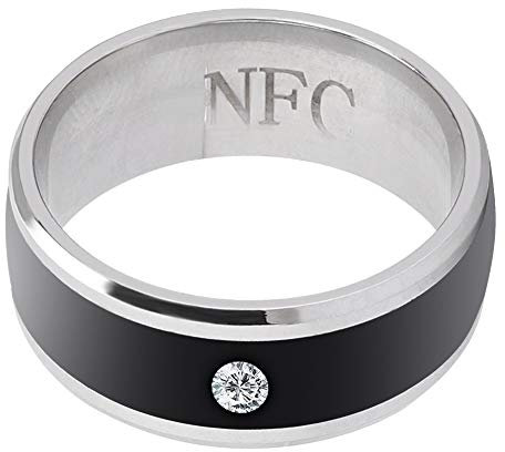 ASHATA Anillos Inteligentes Multifunción NFC Impermeable Inteligente Dispositivo Portátil Mágico Universal para Teléfono Móvil iOS Android, Tamaño Múltiple (tamaño13)