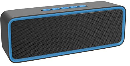 Kolaura Wireless Bluetooth Lautsprecher, Tragbarer Bluetooth 5.0 Lautsprecher mit Dual-Treiber Bass, 3D-Stereo, FM Radio, Freisprechfunktion, integriertem 1500-mAh-Akku, 12-Stunden-Spielzeit (Blau)
