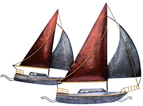 Klp Wanddeko Schiff Metall Segelboot Segel Boot Maritim Deko Hänger Skulptur Figur