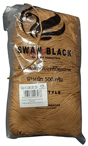 Tre Sfere il Cordoncino Swan Black Thai Oro per confezionare Borse Artigianali e Pochette Fai da Te all' Uncinetto o con Ferri da Maglia per Realizzare i Tuoi lavori Hand Made