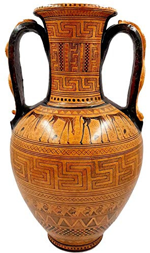 Griechische Amphore, 36 cm, mit Schlangenmotiven an den Henkeln, geometrische Kunst