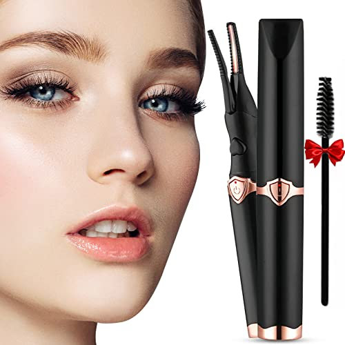 Beheizbare Wimpernzange, Elektrische Wimpernzange, Effiziente Elektrische USB-Wimpernzange mit 3 Temperaturmodi, Schneller, Lang Anhaltender Schwung für Die Wimpern und für alle Wimpern (Schwarz)