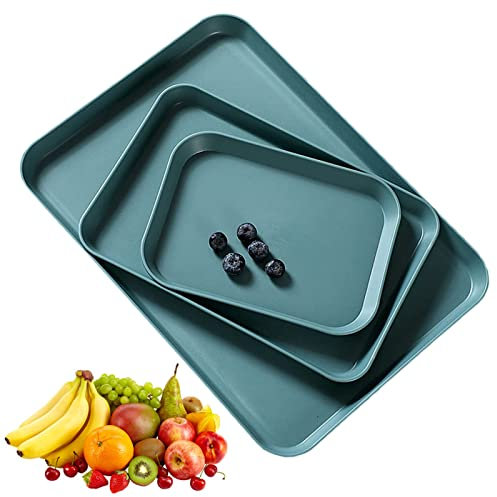 3 Pezzi Vassoi Fast Food per Caffetteria, Vassoio Rettangolare, Riutilizzabile Vassoio Plastica, Riutilizzabile, Vassoi Fast Food, per La Cucina e La Sala Da Pranzo, Contiene Più Tazze e Alimenti