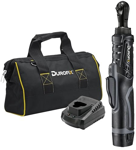 Durofix RW1210-3PG G12 Brushless Electric 3/8” Cordless Ratchet Wrench Set Power Tool Kit | Tool Set Includes 12V (10.8V) Lithium-Ion G12 Battery Pack, Plus Charger & Canvas Bag