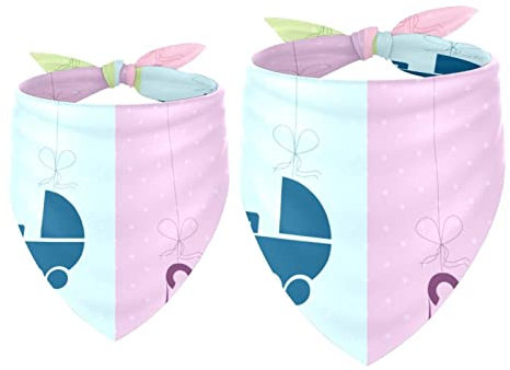 2 Stück Hundehalstuch Babyparty Muster Mädchen Junge Lätzchen Hundeschal Halstuch Zubehör für kleine, mittelgroße und große Hunde Welpen Katze Haustier