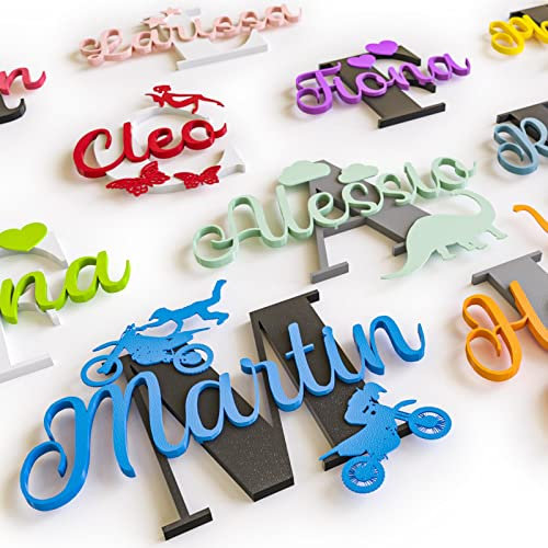 XL Türschild Personalisiert Kinderzimmer Tür Namens Schild mit Motiven Wand Schriftzug Individuell