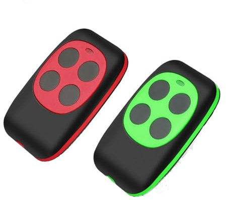 SALPIE Telecomando Cancello Universale Autoapprendimento con Frequenza 433 Mhz Codice Fisso Batteria Inclusa (Set da 2) Verde