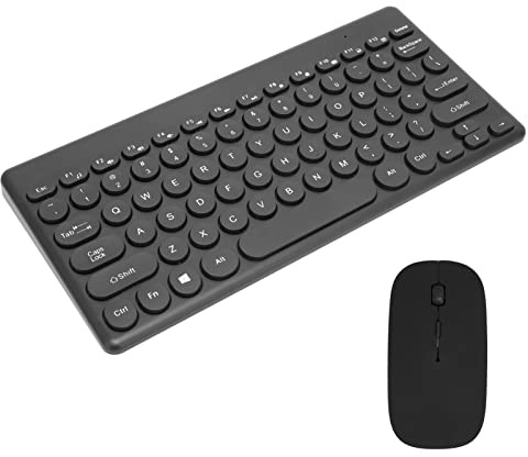 2.4G Wireless Keyboard and Mouse Combo, 78Keys Midi Keyboard and 4 Keys Mouse, Typewriter Keyboard Lightweight for Office (Black)
