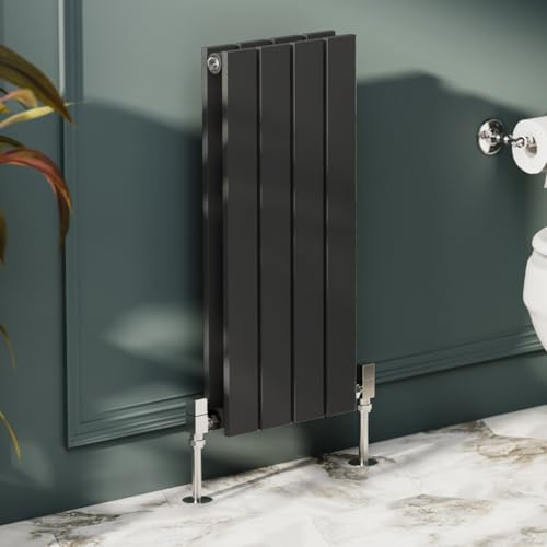 Pinta Radiateur horizontal | Panneau plat double colonne | Chauffage central | Salon couloir, salle de bain | 600 x 272 | Noir mat