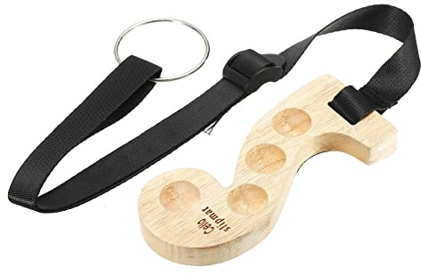 sourcing map Cello Stachelhalter Endstift Stopfen 150 x 17mm Holz Rutschfest Halter Bodenschutz 4 Löcher mit Verstellbarem Riemen für Cello Gleitschutz