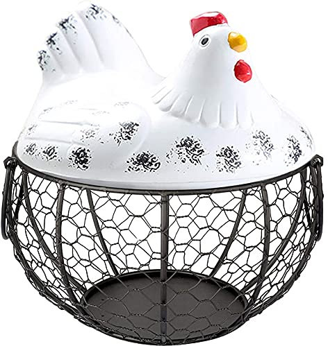 Nicfaky Cesta para huevos, cesta para huevos, organizador de almacenamiento, cesta de almacenamiento para restaurante en el forjado, decoración para gallinas de ()