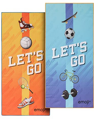 Baroni Home Set 2 Asciugamano in Microfibra, Telo Compatto e Ultraleggero, Asciugamano per Sport, Palestra, Copri Attrezzi, Yoga, Portatile, 90X45 cmcm, Orange und Blau