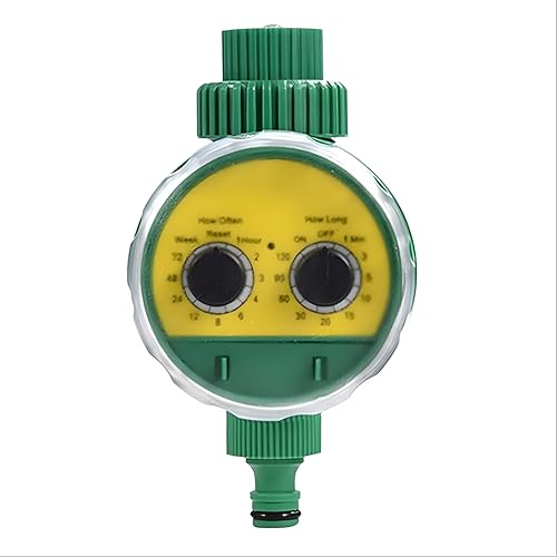 Lwuey Temporizador de Agua - Temporizador de Riego Electrónico para Jardín Temporizador Automático Programable con Doble Esfera para Aspersores de Césped Riego al Aire Libre