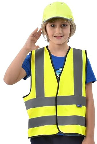 AYKRM Kids High Vis Vest - Childs High Vis Reflective Safety Vest High Visibility Child Hi Vis Waistcoat