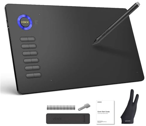 For VEIKK Drawing Tablet, Drawing Pad Tablet Graphic Art Digital Pen Drawing Tablet A15 10x6 Inch For Computer Laptop PC Mac Windows (Blue)