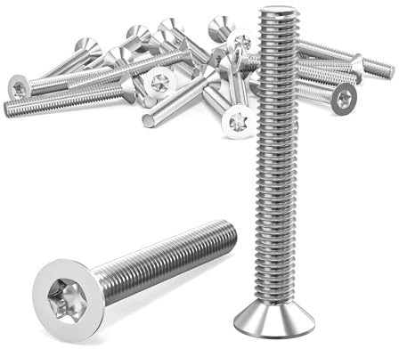 ORTAVA 20 Stück Senkkopfschrauben M4 x 30 mm, M4 Senkkopfschrauben Torx Edelstahl 304, Senkkopfschraube mit Innensechsrund/Torx (ISR/TX) nach Norm ISO 14581 / DIN 965, für Maschinen, Geräte und Möbel
