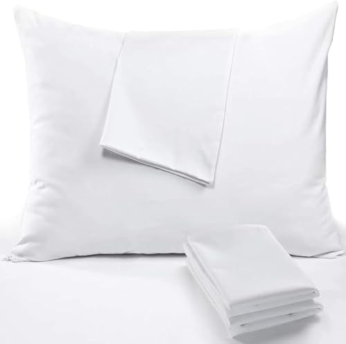 RICHAIR – 2er-Set wasserdichte Kissenbezüge, Öko-Tex Standard 100%, atmungsaktiv, milbenabweisend 80 x 80 cm, weiß, mit Reißverschluss
