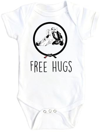 NOFO VIBES Free Hugs Circle Belt Brazilian Jiu Jitsu - Baby Boys Girls Clothes Infant Romper Bodysuit One-Piece Funny Cute born Infant Outfit (Size: 0-3M Short Sleeve)