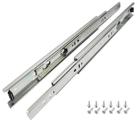 Schubladenschienen 300mm, 10 Paar (20 Stk.) Kugelauszug, 35mm Nut Schubladenauszug, Vollauszug Schubladenführungen mit Montageschrauben, Schubladen Schienensystem belastbar bis 35kg