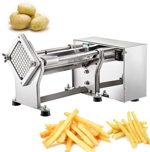VQIGGTSS Tagliatrice elettrica per Patatine Fritte, tagliapatate Professionale con Lame sostituibili da 6/9/13 mm, Tritatutto per Frutta e Verdura