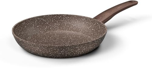 Innerwell Antihaft Bratpfanne 24 cm, Pfannen Klein Induktion, Granit Antihaft Beschichtung, PFOA Freie, Aluminium (Braun)