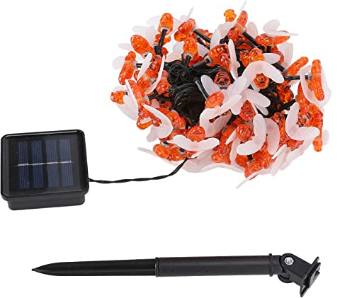aqxreight LED-Solar-Lichterkette, Bienenförmig, Wasserdicht, atives Licht für den Außenbereich, Garten, Terrasse, warmweiß (12M)