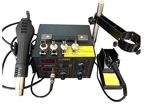 852D++ Hot Air Soldering Station 2 in 1 Hot Air Soldering Gun 220V/110V Solder Repair with Gift Soldering Iron Station Kit (Color : Set-5)