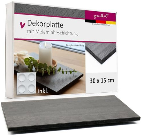 younikat Dekotablett Weihnachten Schwarz - Dekoteller länglich 30 cm - Kerzen I dv1542