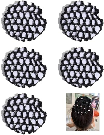 TSUOUKL 5 PCS redecillas para el Pelo para moños, Ballet, moños, Nudos de Pelo, Red elástica para el Pelo, para Ballet, Danza, Gimnasia, Patinaje artístico redecilla pelo redecilla moño