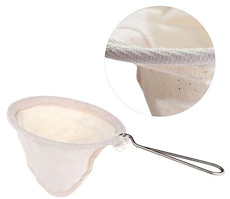 Mikinona Filtro De Café Doble Malla y Mango De Acero Inoxidable Duradero y Ecológico 2 Unidades