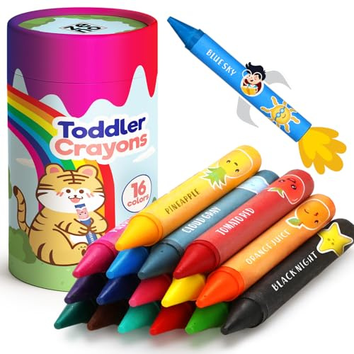 ZENO 16 Farben Jumbo - Ungiftige, Waschbare Buntstifte für Kleinkinder und Kinder 4-8 Jahre - Leicht zu haltende große Buntstifte - für Kleinkinder 2-4 Jahre