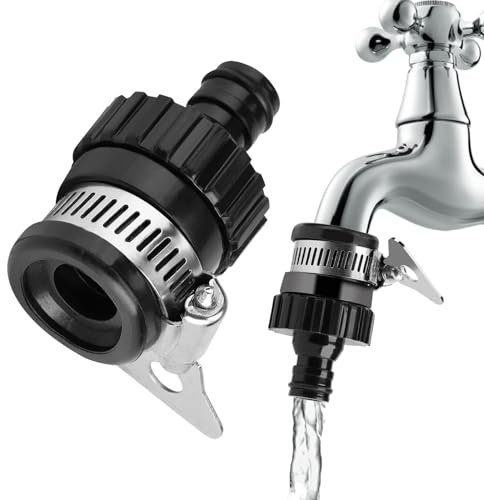 Huybaa Adaptador Universal para Grifo de Cocina, Conector de Goma con Agarre Metálico para Manguera de Agua