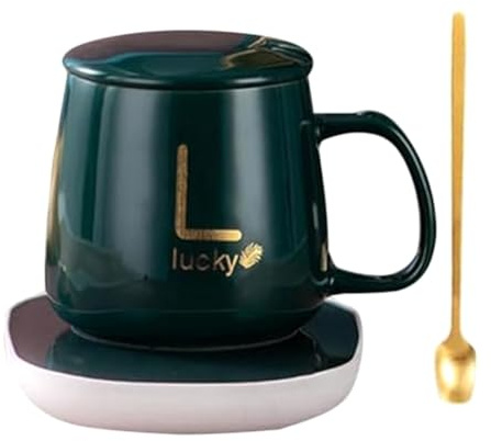 Kueohse Gobelet chauffant pour café électrique via USB, boîte cadeau avec plaque chauffante et tasse à café, tasse à thé chaud