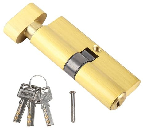 Cubstone Schließzylinder 35/35, Knaufzylinder, Schließzylinder mit Knauf für Haustür, 60 70 80mm Euro Kupfer zylinderschloss, mit Schlüssel, Anti Picking Bohr Snap Bumping(30/30mm)