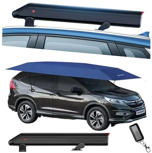 Paraguas de coche totalmente automático con caja de almacenamiento en el techo, cubierta de toldo de protección solar, capacidad de 5000 mAh, ideal para estacionamiento al aire libre