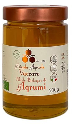 Apiculture - Miel d’Agrumes 500g | Brut – Non Pasteurisé | D’Orange Artisanal Italien de Basilicate | Made in Italy – Haute Qualité