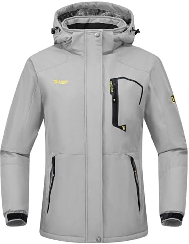 Rdruko Winterjacke Damen Wasserdicht Skijacke Snowboardjacke mit Kapuze | Winddicht Atmungsaktiv Schneejacke Softshelljacke Fleece Gefüttert Verdickt Wanderjacke Winter Outdoor Jacken