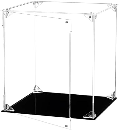 SWHC vetrina, teca plexiglass, trasparente box, Vetrinetta Espositiva Vetrina Acrilico con Porta per Vetrina Espositiva Collezionismo, Hanno Bisogno di Auto Assemblaggio, 30*30*30cm12*12*12in