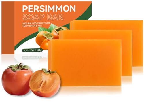 Kaki Seife, Persimmon Duschseife Zur Gerüche Entfernen, Natürlich Presimmon Soap, Natürliche Kaki Soap Für Sehr Trockene Haut, Aufhellende Badeseife Tiefenreinigung Für Gesicht Und Körper (3)