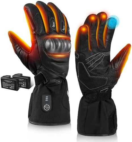 BARCHI Beheizte Handschuhe für Männer und Frauen, wiederaufladbare Motorradhandschuhe, elektrische Handwärmer, geeignet für Winterradfahren, Skifahren, Wandern, Laufen, Arbeiten, etc.