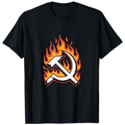 Faucille et Marteau en Flammes T-Shirt