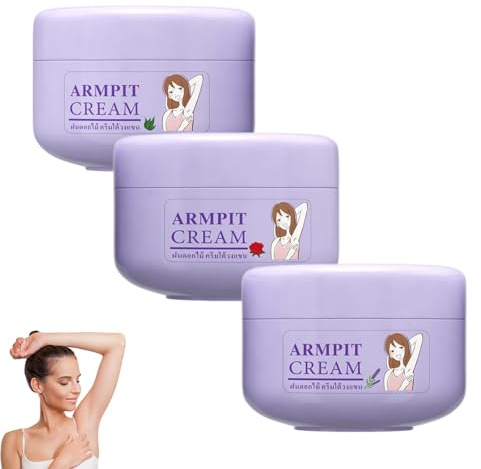 Armpit Deodorant Cream, 3 st. Armhårig kräm & deodorantkräm, uppfriskande och långvarig doft, tillförlitlig svettkontroll, vårdar försiktigt armhålan