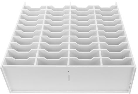 Healvian Plateau de Rangement pour Marqueurs Artistiques 40 Emplacements en Polypropylène Organisateur Vertical Compact pour Bureau Support de Rangement pour Tampons Encreurs et