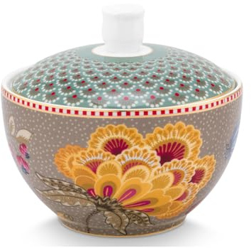 Pip Studio Blooming Tales Fantasy Khaki-Blue Zuckerdose 0,3l