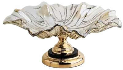 LXLAEOANG Coupe A Fruits En Cristal Assiettes à fruits en verre cristal, table basse de salon, plateau, décoration la maison(Bronze)